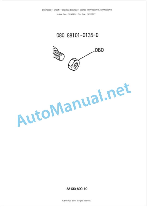 Kubota D130N Parts Manual PDF BKIDK0063-3