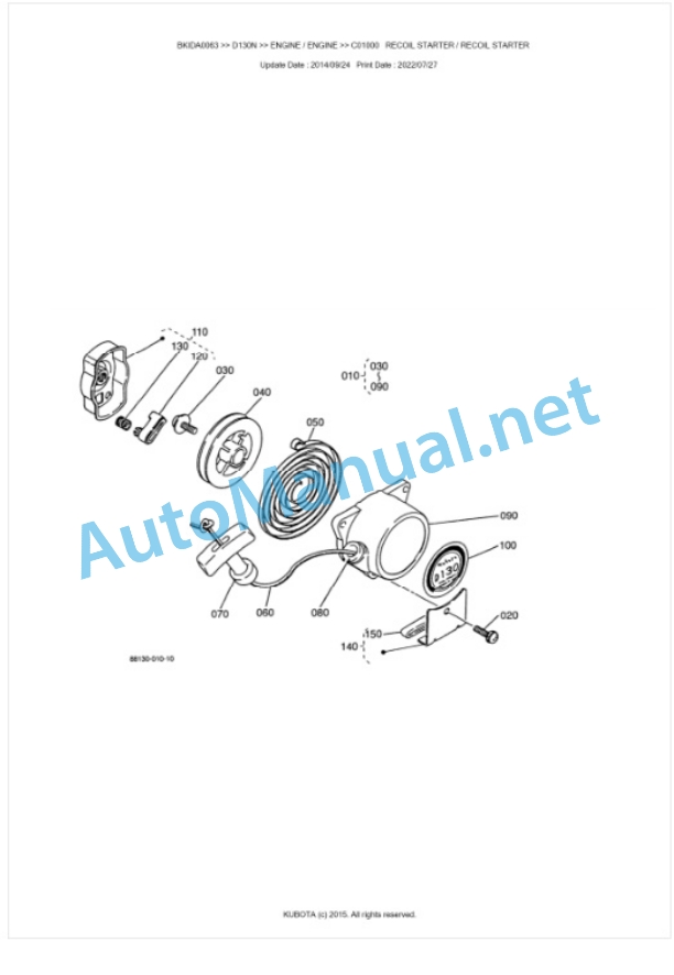 Kubota D130N Parts Manual PDF BKIDK0063-5