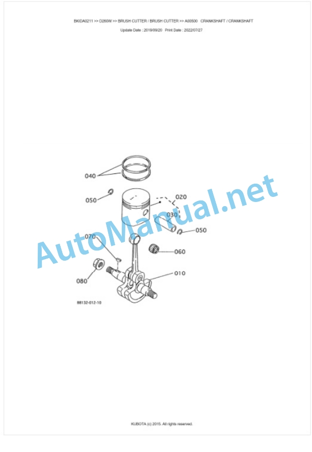 Kubota D260W Parts Manual PDF BKIDA0211-3