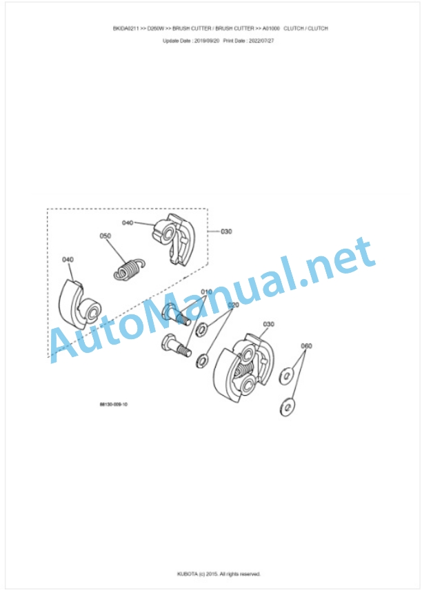 Kubota D260W Parts Manual PDF BKIDA0211-5