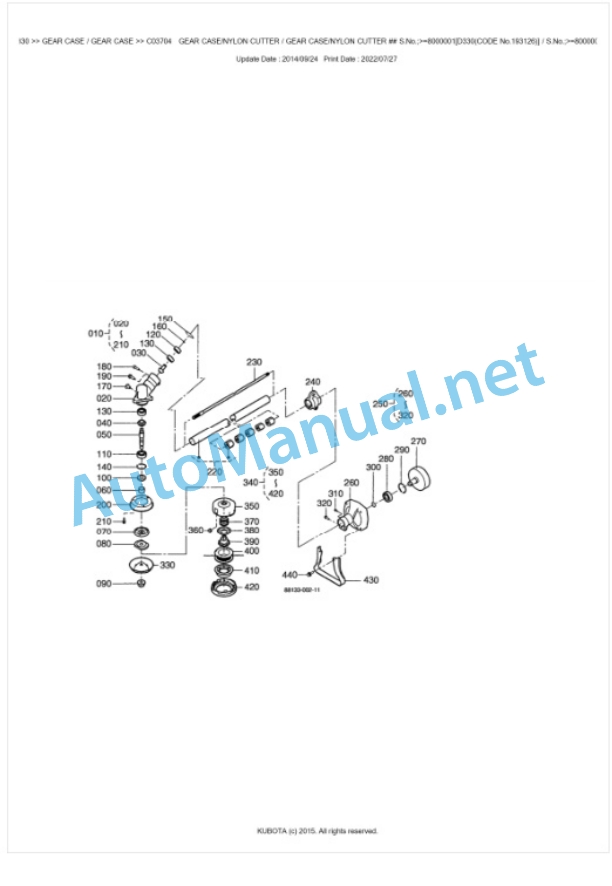 Kubota D330 Parts Manual PDF BKIDA0066-2