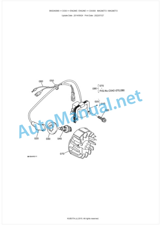 Kubota D330 Parts Manual PDF BKIDA0066-4