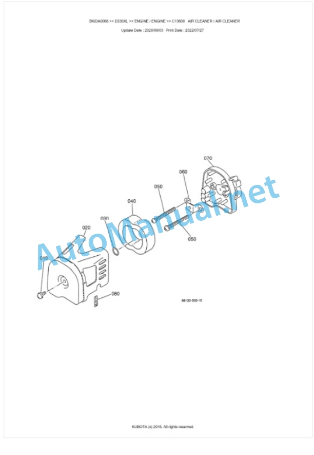 Kubota D330XL Parts Manual PDF BKIDA0068-4