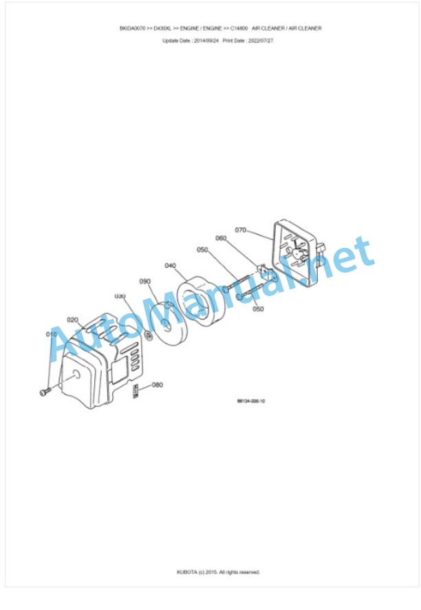 Kubota D430XL Parts Manual PDF BKIDA0070-4