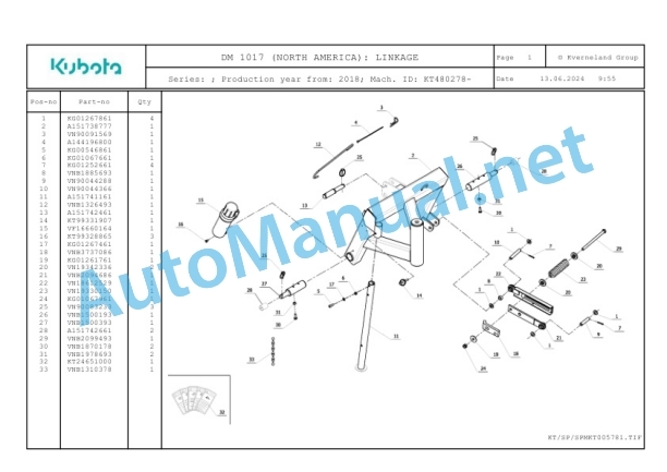 Kubota DM 1017 (NORTH AMERICA) Parts Manual PDF-2