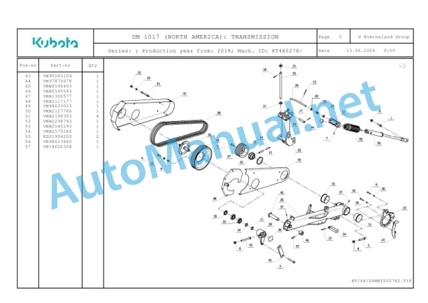 Kubota DM 1017 (NORTH AMERICA) Parts Manual PDF-3