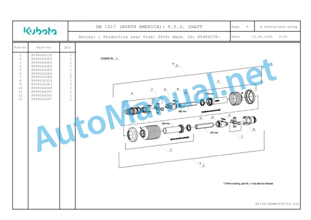 Kubota DM 1017 (NORTH AMERICA) Parts Manual PDF-5