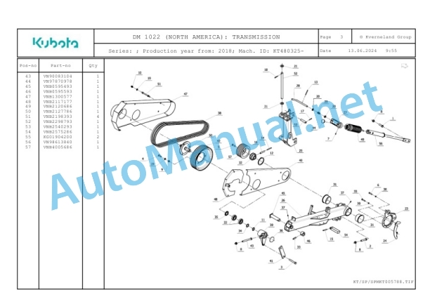 Kubota DM 1022 (NORTH AMERICA) Parts Manual PDF-3