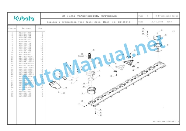 Kubota DM 3036 Parts Manual PDF-3