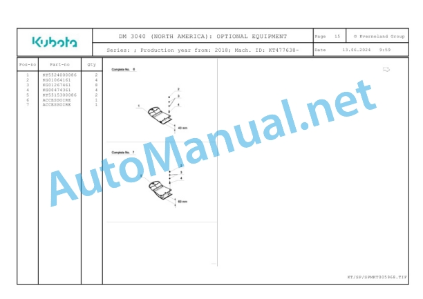 Kubota DM 3040 (NORTH AMERICA) Parts Manual PDF-5