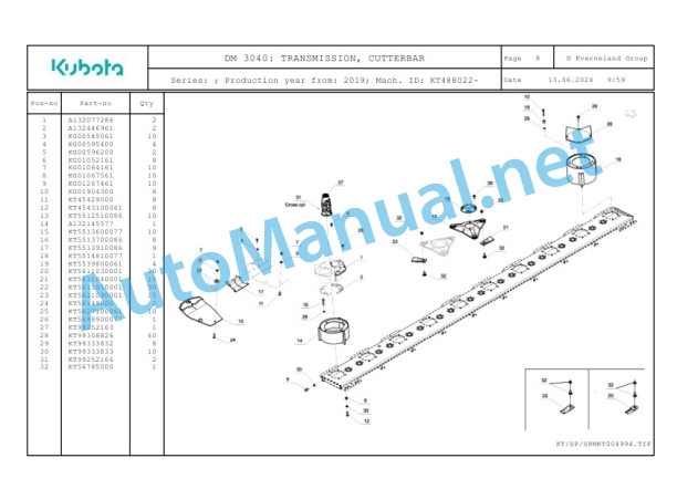 Kubota DM 3040 Parts Manual PDF-3