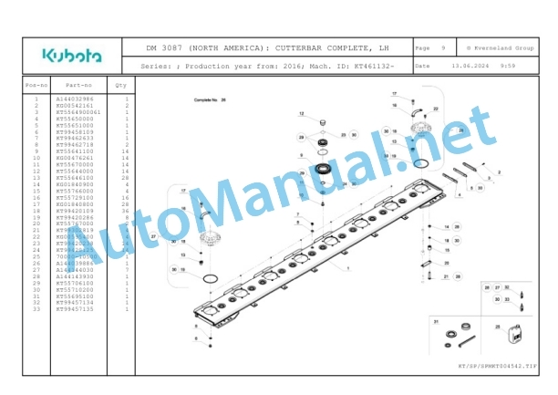 Kubota DM 3087 (NORTH AMERICA) Parts Manual PDF-3