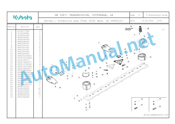 Kubota DM 3087 Parts Manual PDF-3