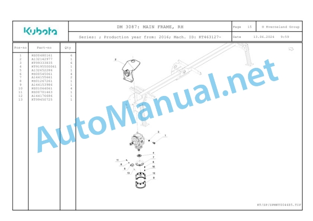 Kubota DM 3087 Parts Manual PDF-4