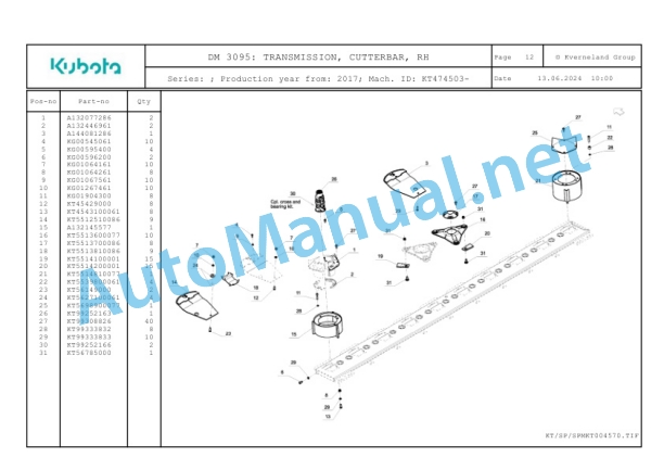 Kubota DM 3095 Parts Manual PDF-3