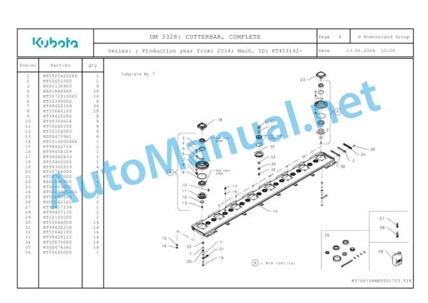 Kubota DM 3328 Parts Manual PDF-3