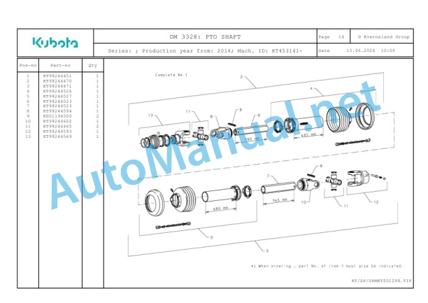 Kubota DM 3328 Parts Manual PDF-5