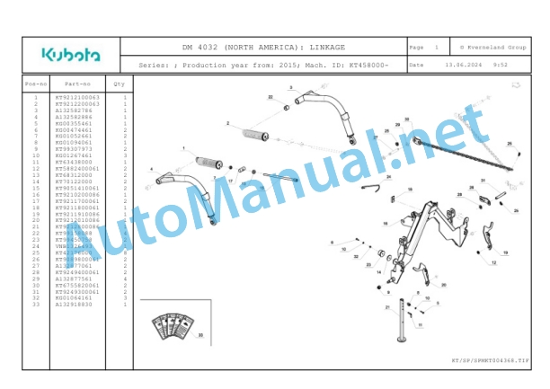 Kubota DM 4032 (NORTH AMERICA) Parts Manual PDF-2