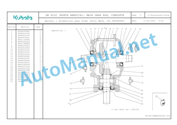 Kubota DM 4032 (NORTH AMERICA) Parts Manual PDF-3