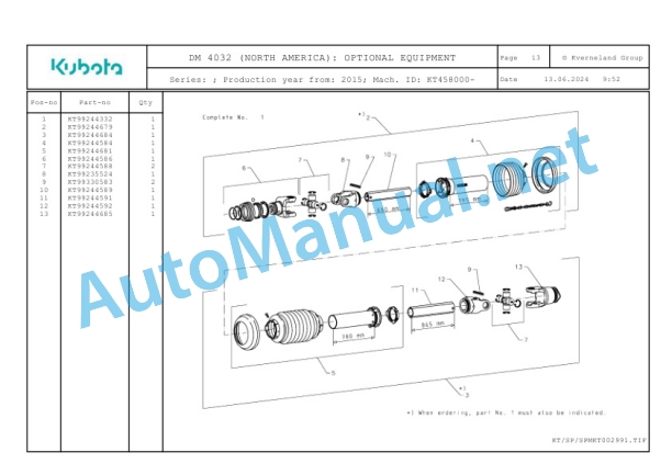 Kubota DM 4032 (NORTH AMERICA) Parts Manual PDF-5