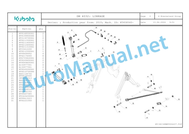 Kubota DM 4032 Parts Manual PDF-2