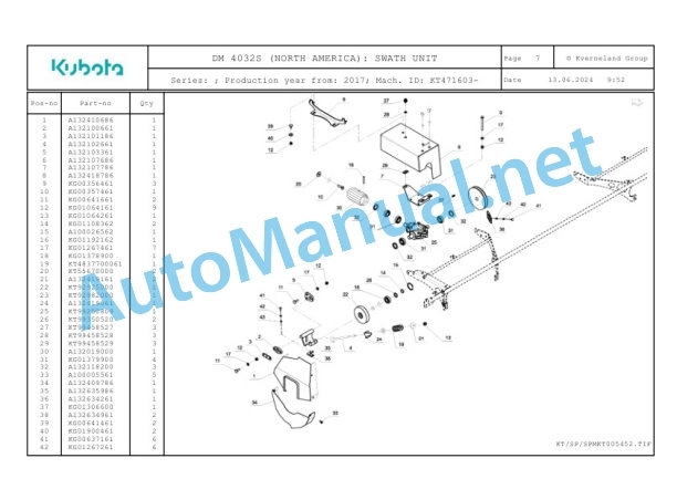 Kubota DM 4032S (NORTH AMERICA) Parts Manual PDF-3