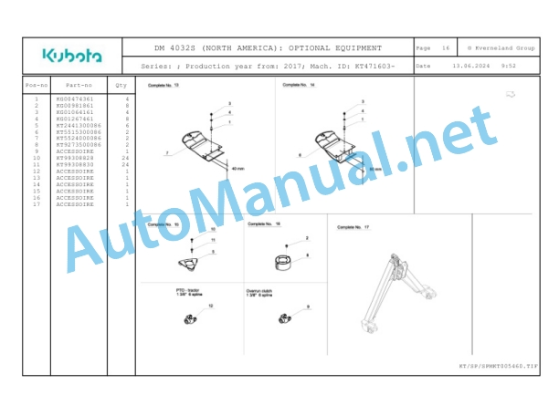 Kubota DM 4032S (NORTH AMERICA) Parts Manual PDF-5