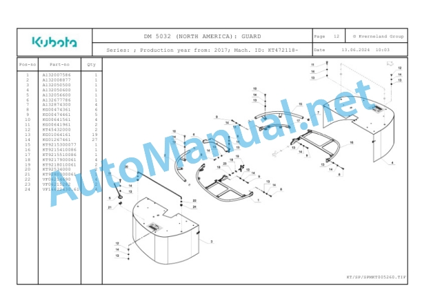 Kubota DM 5032 (NORTH AMERICA) Parts Manual PDF-4