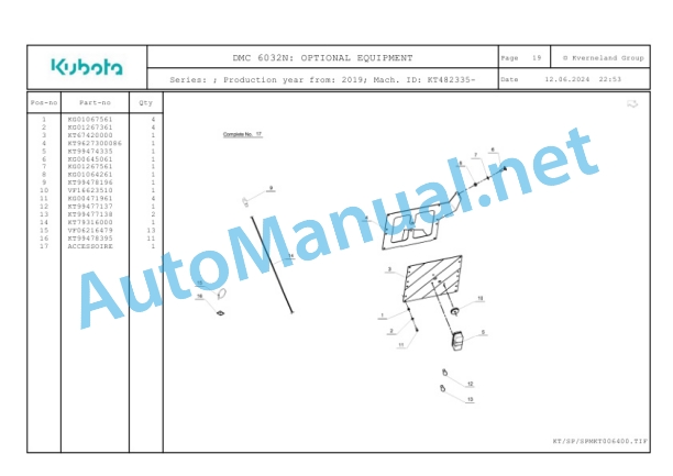 Kubota DMC 6032N Parts Manual PDF-5