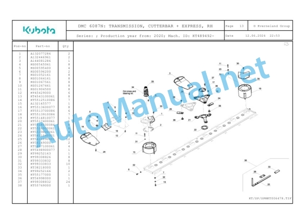 Kubota DMC 6087N Parts Manual PDF-3