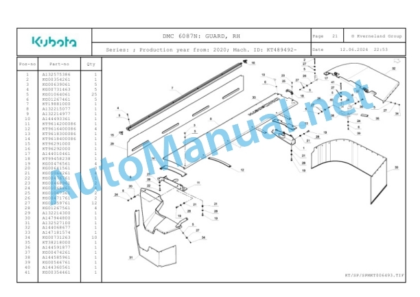 Kubota DMC 6087N Parts Manual PDF-4