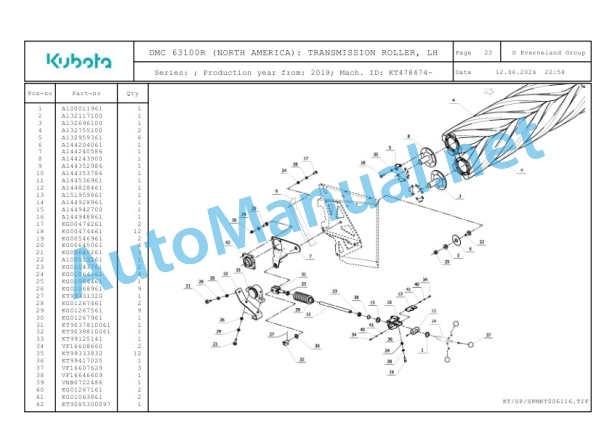 Kubota DMC 63100R (NORTH AMERICA) Parts Manual PDF-3