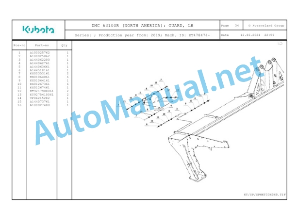 Kubota DMC 63100R (NORTH AMERICA) Parts Manual PDF-4