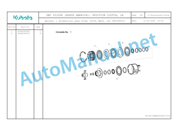 Kubota DMC 63100R (NORTH AMERICA) Parts Manual PDF-5