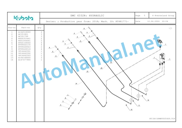 Kubota DMC 6332R Parts Manual PDF-2