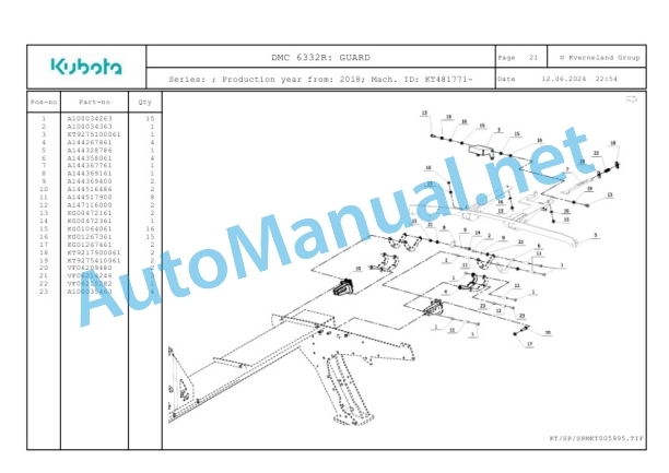 Kubota DMC 6332R Parts Manual PDF-4