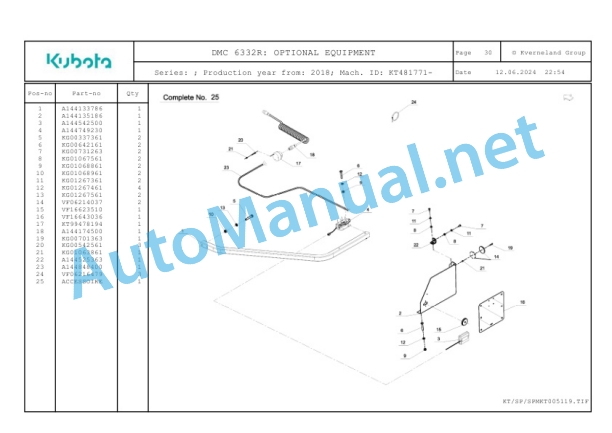 Kubota DMC 6332R Parts Manual PDF-5