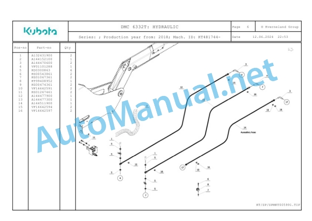 Kubota DMC 6332T Parts Manual PDF-2