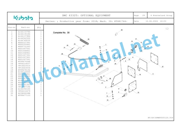 Kubota DMC 6332T Parts Manual PDF-5