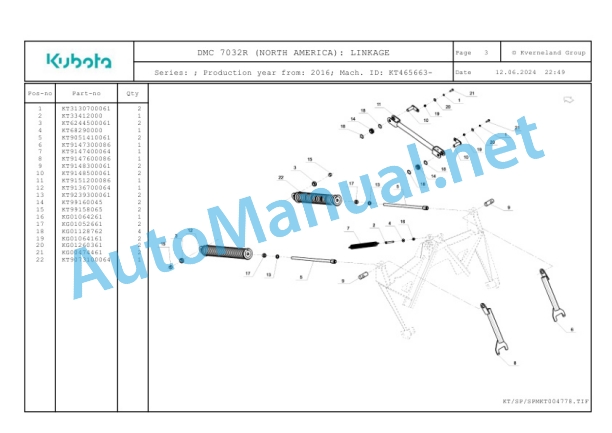 Kubota DMC 7032R (NORTH AMERICA) Parts Manual PDF-2