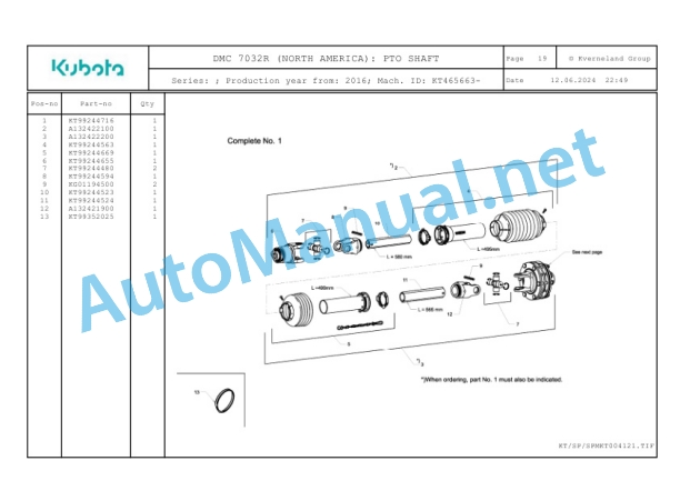 Kubota DMC 7032R (NORTH AMERICA) Parts Manual PDF-5