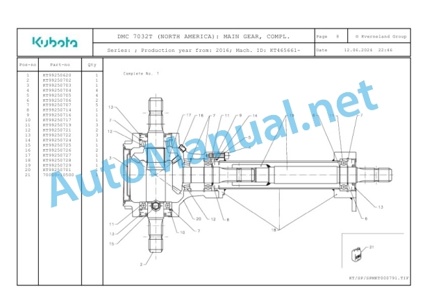 Kubota DMC 7032T (NORTH AMERICA) Parts Manual PDF-3