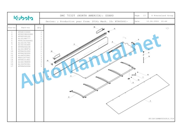 Kubota DMC 7032T (NORTH AMERICA) Parts Manual PDF-4