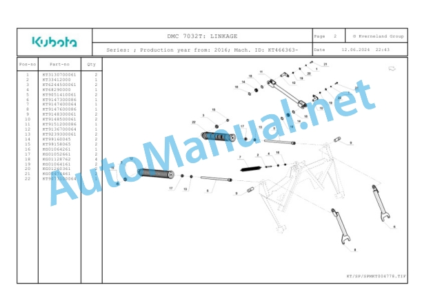 Kubota DMC 7032T Parts Manual PDF-2