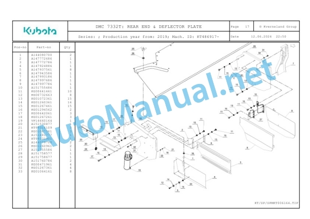 Kubota DMC 7332T Parts Manual PDF-4