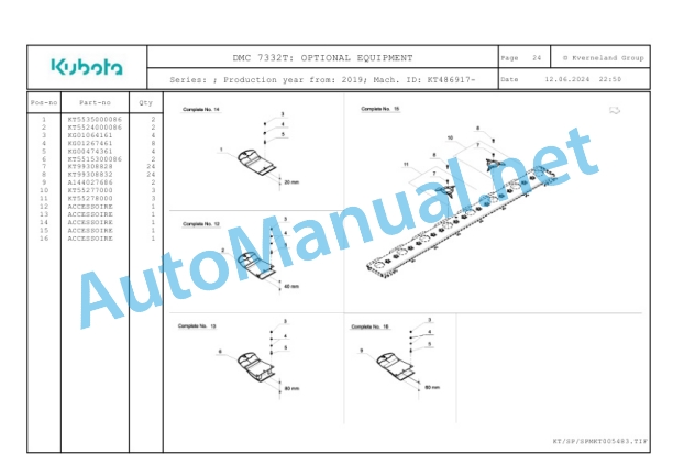 Kubota DMC 7332T Parts Manual PDF-5