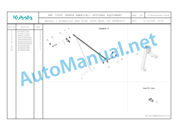 Kubota DMC 7336T (NORTH AMERICA) Parts Manual PDF-5