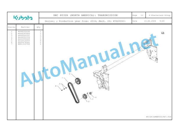 Kubota DMC 8032R (NORTH AMERICA) Parts Manual PDF-3