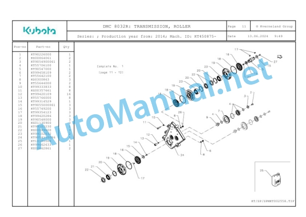 Kubota DMC 8032R Parts Manual PDF-3