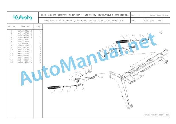 Kubota DMC 8032T (NORTH AMERICA) Parts Manual PDF-2